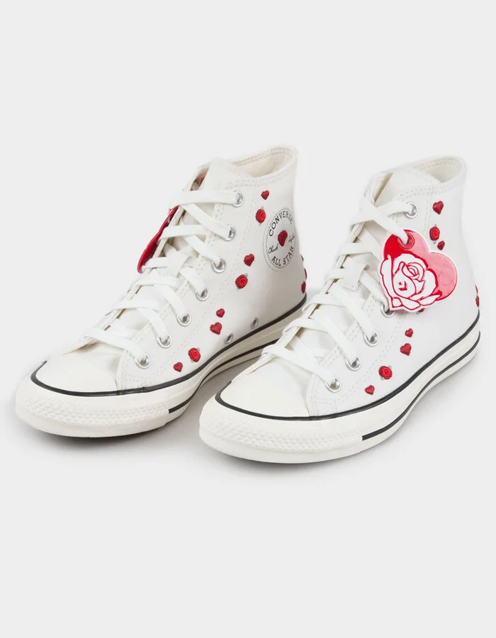 CONVERSE Chuck Taylor All Star Roses Embroidered Womens High Top Shoes - Image 2