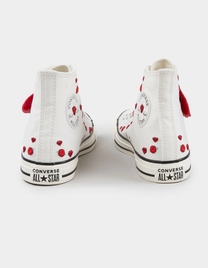 CONVERSE Chuck Taylor All Star Roses Embroidered Womens High Top Shoes - Image 4