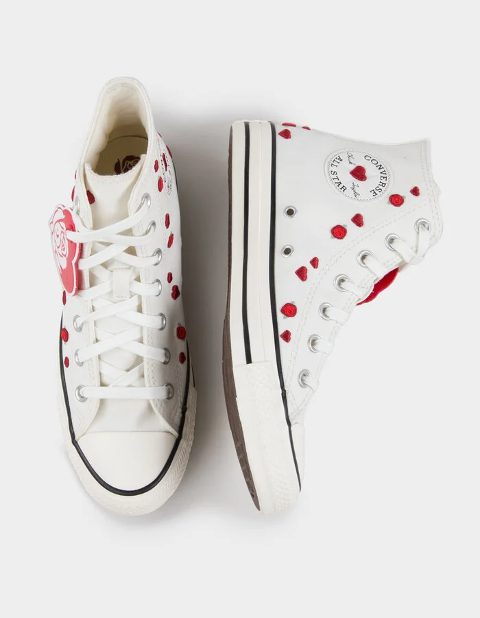 CONVERSE Chuck Taylor All Star Roses Embroidered Womens High Top Shoes - Image 5