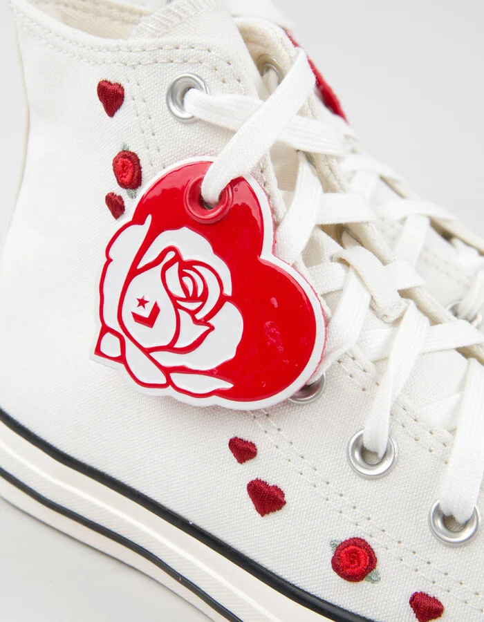 CONVERSE Chuck Taylor All Star Roses Embroidered Womens High Top Shoes - Image 6
