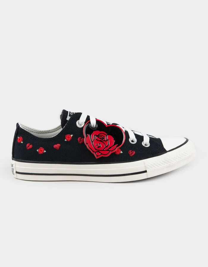 CONVERSE Chuck Taylor All Star Roses Embroidered Womens Low Top Shoes