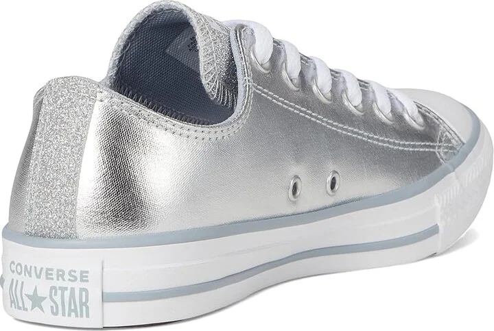 Converse Chuck Taylor All Star Sparkle Women's Shoes Metallic Granite/White : 5 B - Medium, Canvas - Image 4