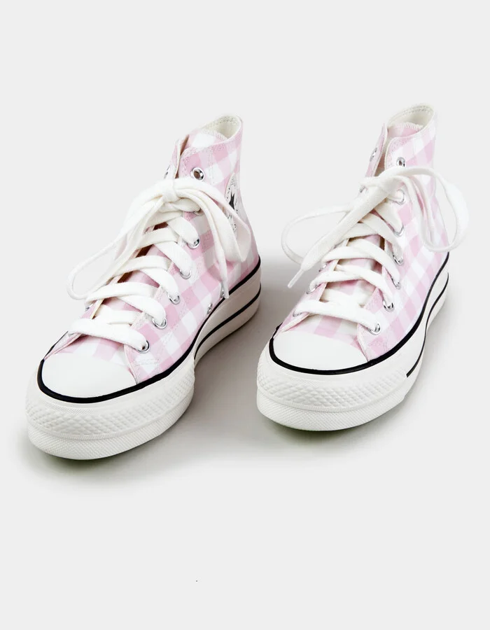 CONVERSE Chuck Taylor All Start Lift Gingham Womens High Top Platform Shoes - Image 2