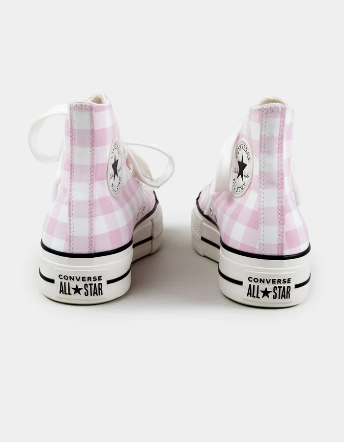 CONVERSE Chuck Taylor All Start Lift Gingham Womens High Top Platform Shoes - Image 4