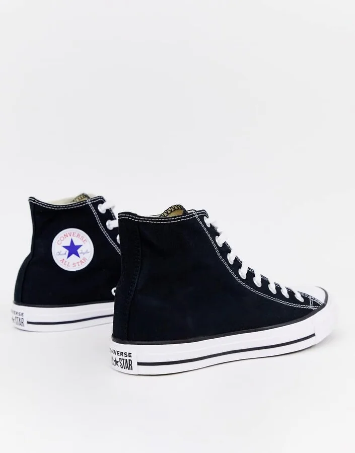 Converse chuck taylor hi sneakers in black - Image 3
