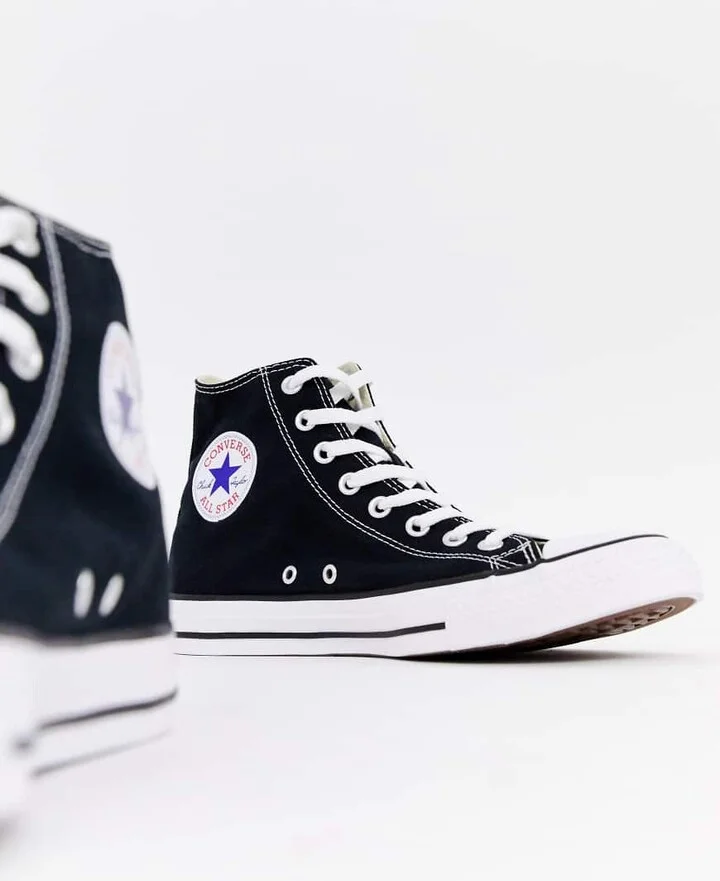 Converse chuck taylor hi sneakers in black - Image 4