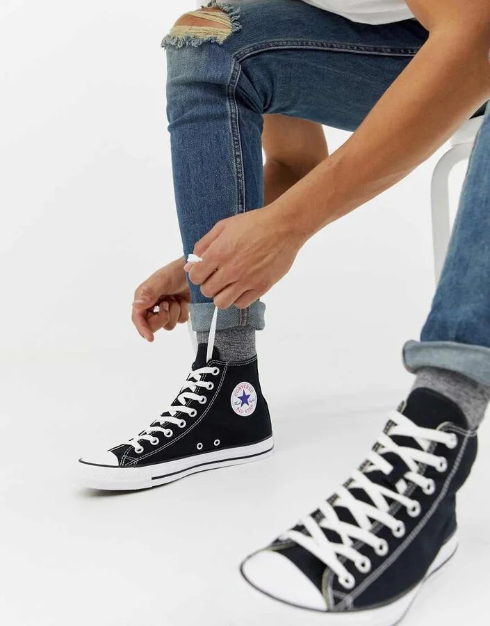Converse chuck taylor hi sneakers in black
