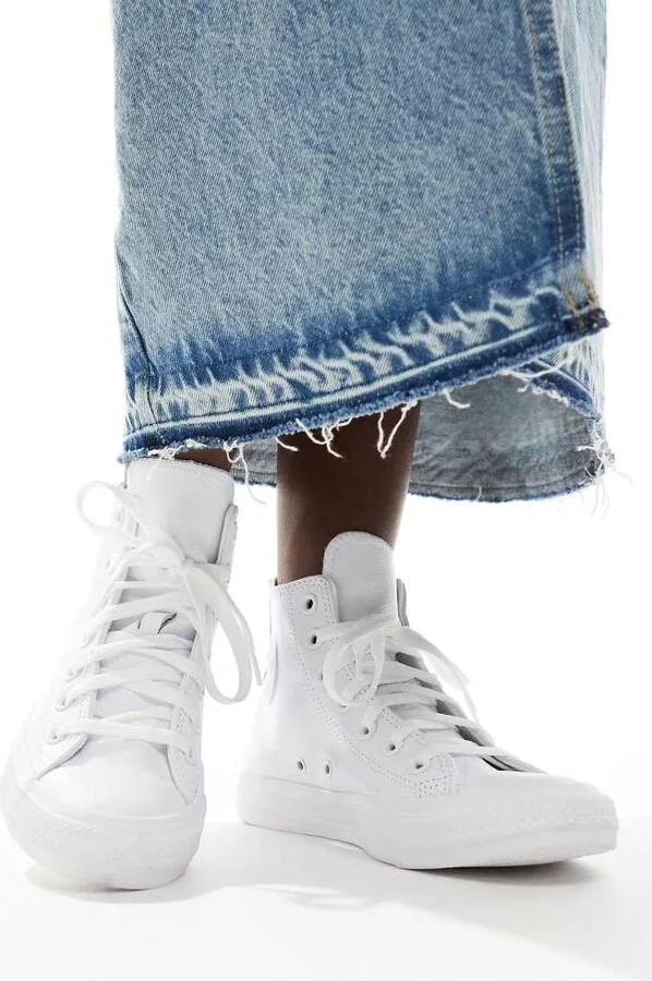 Converse Chuck Taylor hi sneakers in triple white - Image 3