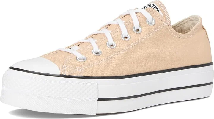 Converse Chuck Taylor(r) All Star(r) Lift Ox Women's Classic Shoes Coastal Dune/White/Black : 5.5 B - Medium, Canvas - Image 5