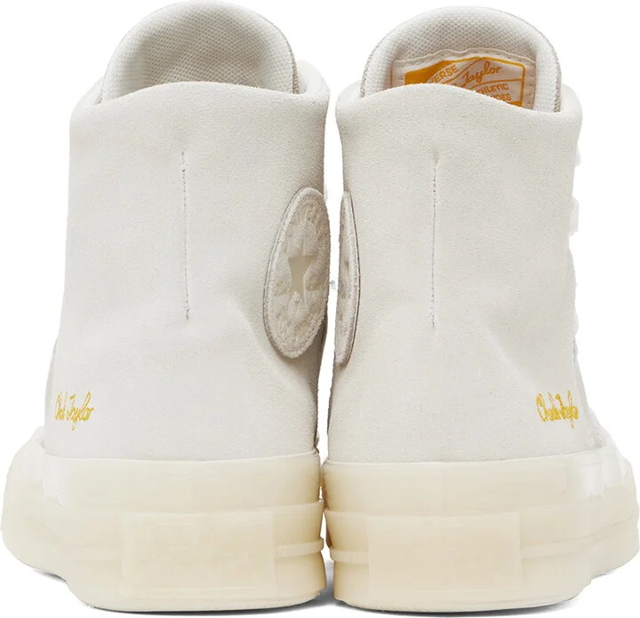 Converse Gray & Beige Chuck 70 Marquis Mixed Materials High Top Sneakers - Image 2
