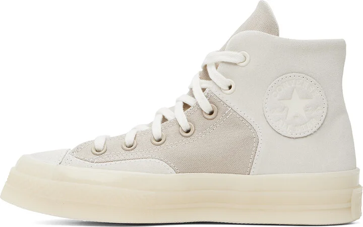 Converse Gray & Beige Chuck 70 Marquis Mixed Materials High Top Sneakers - Image 3