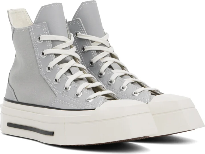 Converse Gray Chuck 70 De Luxe Squared High Top Sneakers - Image 4