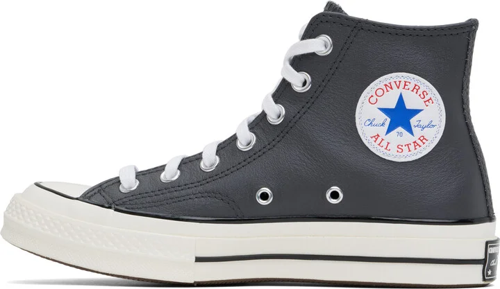 Converse Gray Chuck 70 Heritage Colour Leather High Top Sneakers - Image 3