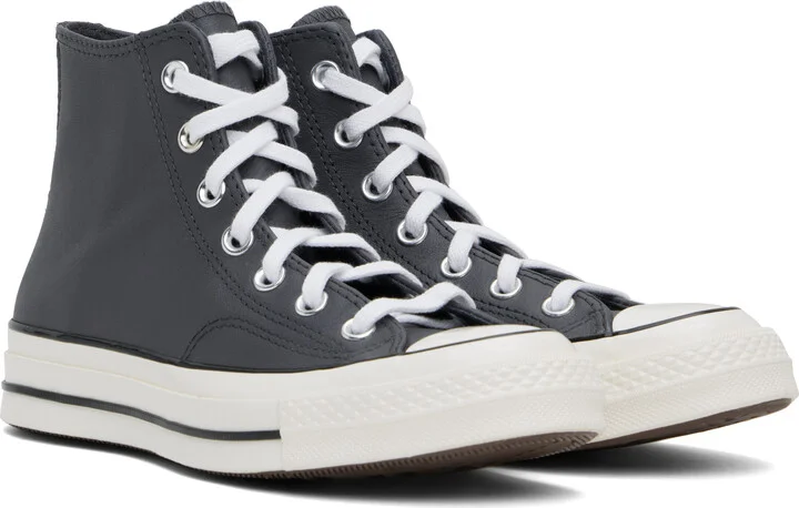 Converse Gray Chuck 70 Heritage Colour Leather High Top Sneakers - Image 4