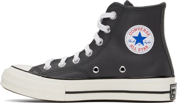 Converse Gray Chuck 70 Heritage Leather High Top Sneakers - Image 3
