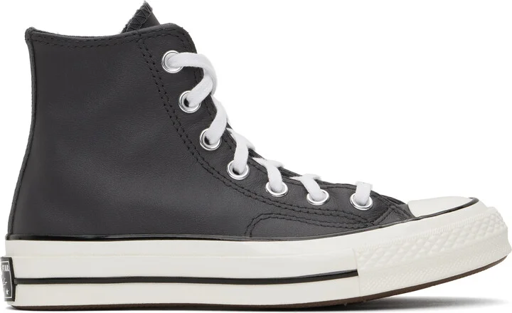 Converse Gray Chuck 70 Heritage Leather High Top Sneakers