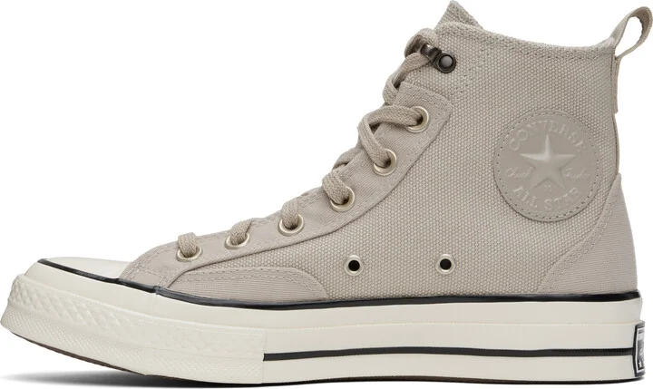 Converse Gray Chuck 70 Jungle Cloth Overlay Sneakers - Image 3