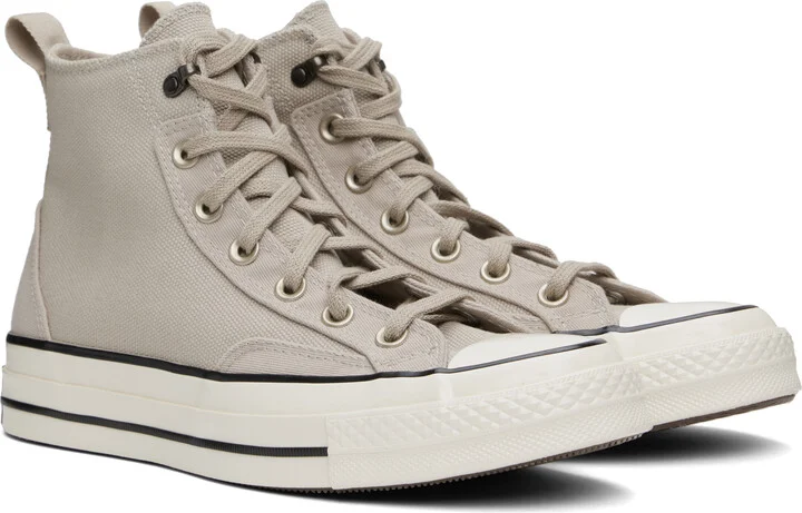 Converse Gray Chuck 70 Jungle Cloth Overlay Sneakers - Image 4