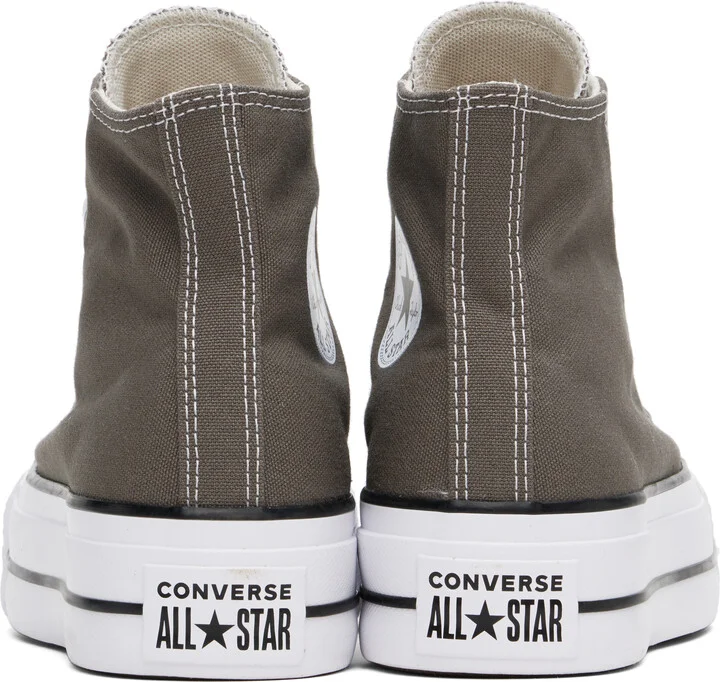 Converse Gray Chuck Taylor All Star Lift Platform High Top Sneakers - Image 2