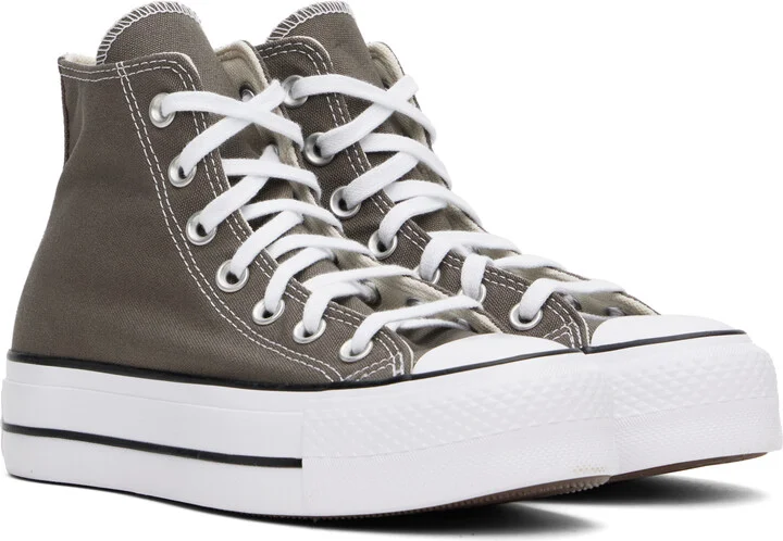 Converse Gray Chuck Taylor All Star Lift Platform High Top Sneakers - Image 4