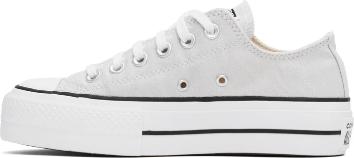 Converse Gray Chuck Taylor All Star Lift Platform Low Top Sneakers - Image 3