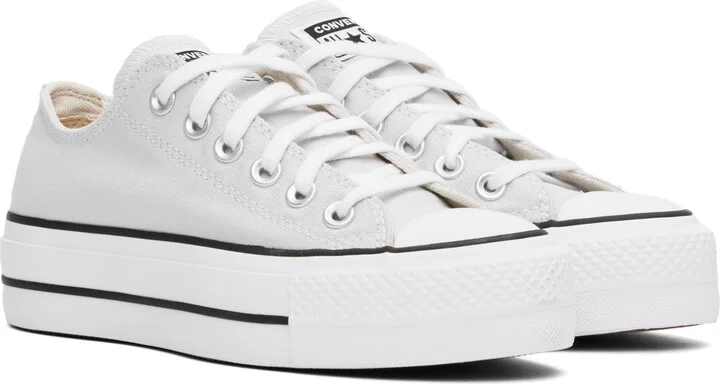 Converse Gray Chuck Taylor All Star Lift Platform Low Top Sneakers - Image 4