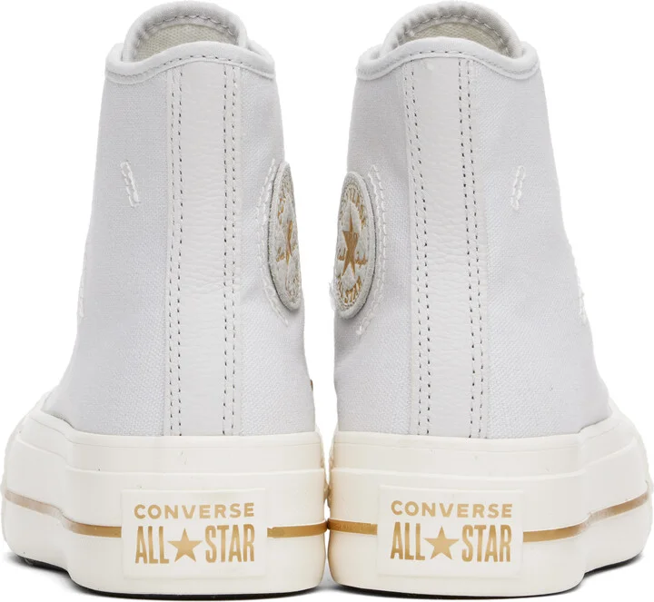 Converse Gray Chuck Taylor All Star Lift Platform Tailored Lines High Top Sneakers - Image 2