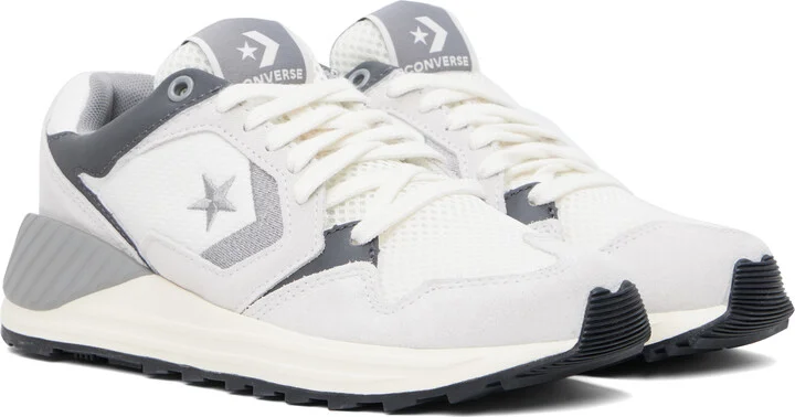 Converse Gray & Off-White Wave Trainer Low Top Sneakers - Image 4
