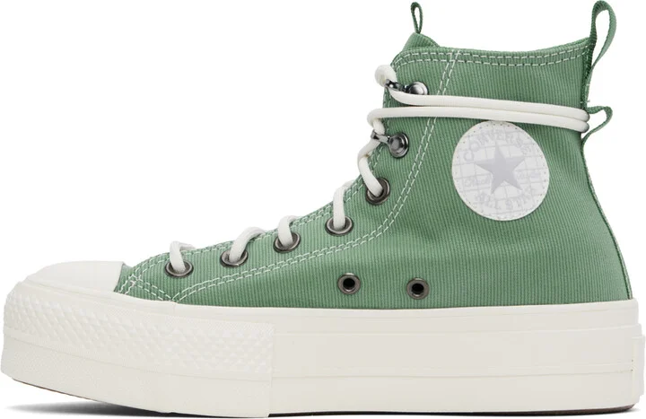 Converse Green Chuck Taylor All Star Lift Platform Utility Sneakers - Image 3