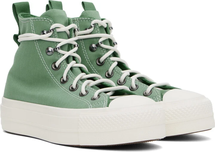 Converse Green Chuck Taylor All Star Lift Platform Utility Sneakers - Image 4