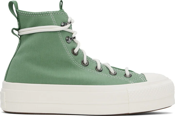 Converse Green Chuck Taylor All Star Lift Platform Utility Sneakers