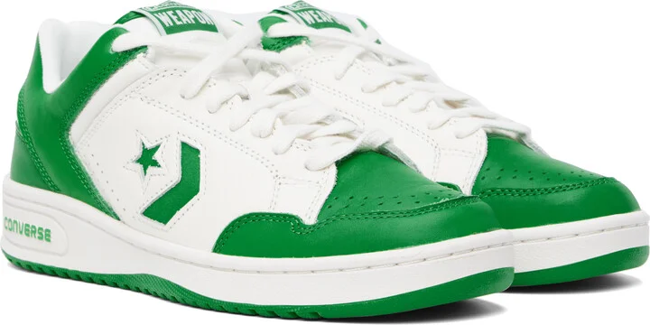Converse Green & Off-White Weapon Low Top Sneakers - Image 4