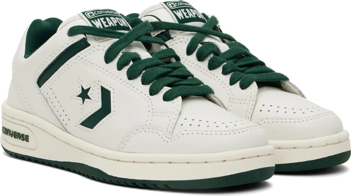 Converse Green & White Weapon Low Top Sneakers - Image 4