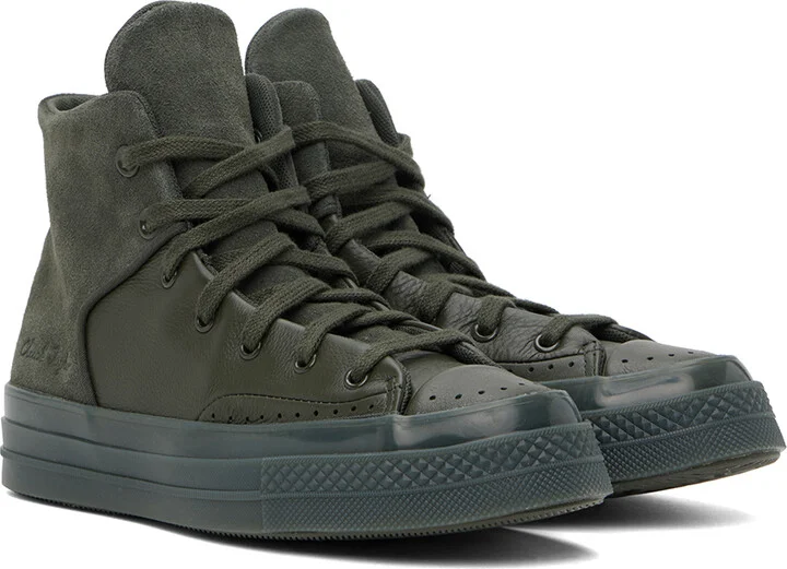 Converse Khaki Chuck 70 Marquis Leather High Top Sneakers - Image 4