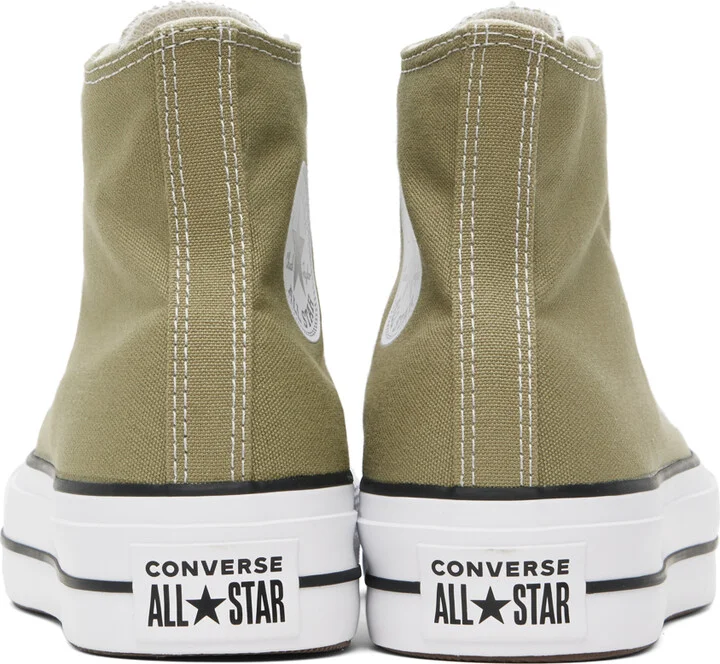 Converse Khaki Chuck Taylor All Star Lift Platform Sneakers - Image 2