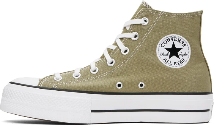 Converse Khaki Chuck Taylor All Star Lift Platform Sneakers - Image 3