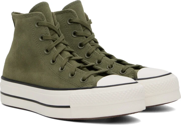 Converse Khaki Chuck Taylor All Star Lift Platform Sneakers - Image 4