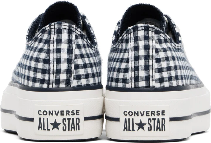 Converse Navy & White Chuck Taylor All Star Gingham Sneakers - Image 2