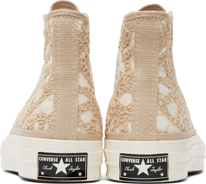 Converse Off-White & Beige Chuck 70 Hi Sneakers - Image 2