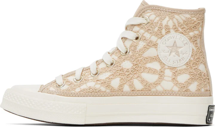 Converse Off-White & Beige Chuck 70 Hi Sneakers - Image 3