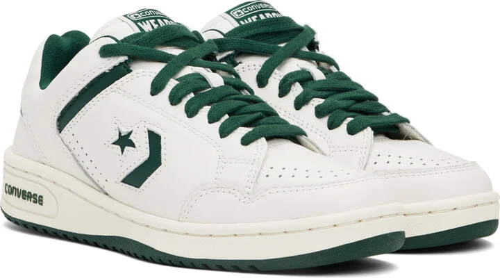 Converse Off-White & Green Weapon Low Top Sneakers - Image 4