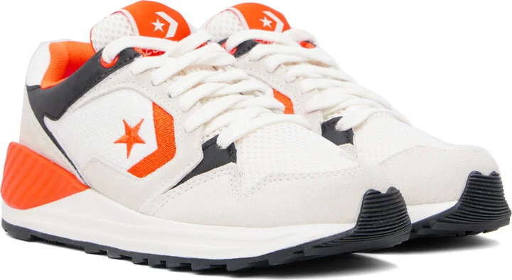 Converse Off-White & Orange Wave Trainer Low Top Sneakers - Image 4