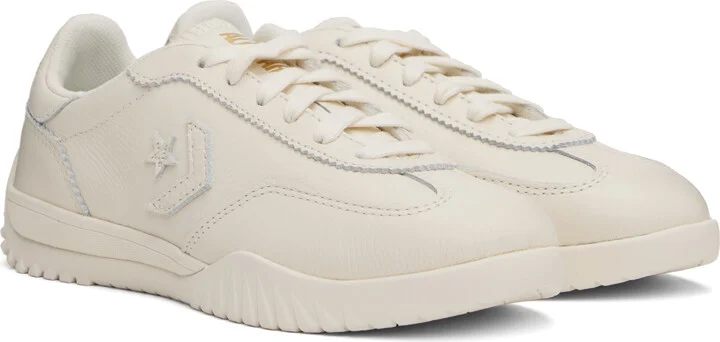 Converse Off-White Run Star Trainer Gold Low Top Sneakers - Image 4