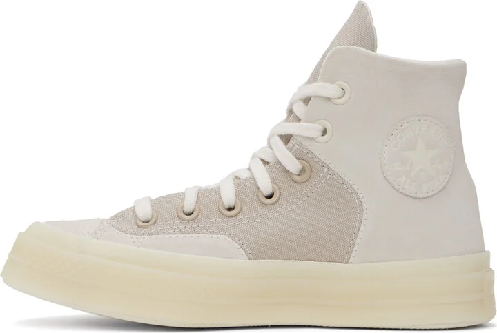 Converse Off-White & Taupe Chuck 70 Marquis Mixed Materials Sneakers - Image 3