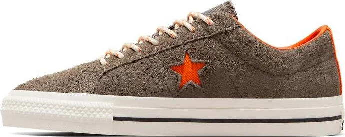 Converse One Star Pro Ox Suede sneakers in gray with orange detail - Image 2