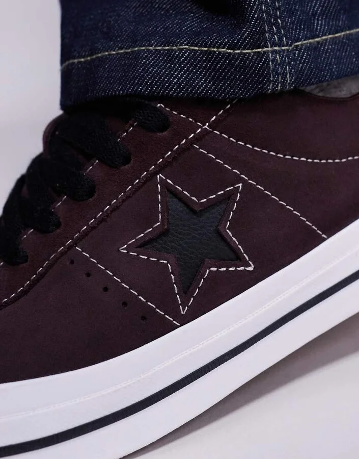 Converse One Star Pro sneakers in brown with black detail - Image 3