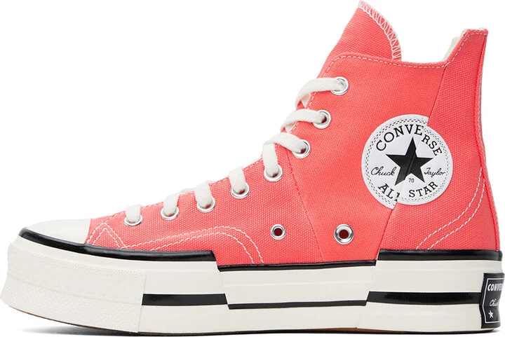 Converse Orange Chuck 70 Plus High Top Sneakers - Image 3