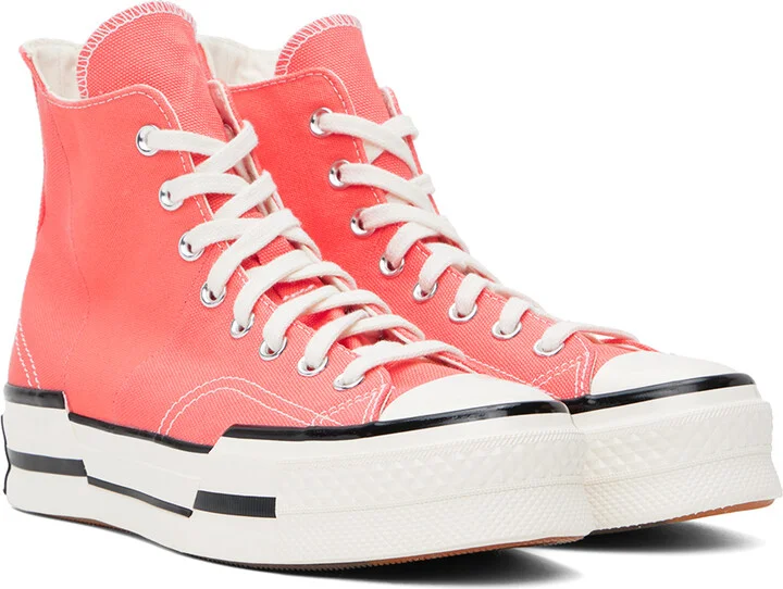 Converse Orange Chuck 70 Plus High Top Sneakers - Image 4