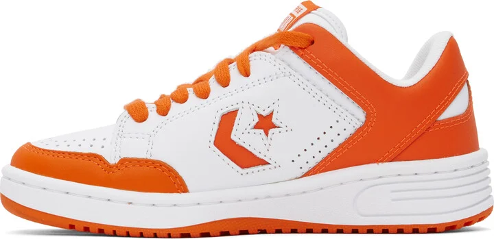 Converse Orange & White Weapon Low Top Sneakers - Image 3
