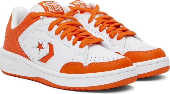 Converse Orange & White Weapon Low Top Sneakers - Image 4